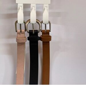 Women Time and Tru 3Pack  Dress Casual leather like Belts S/M, 3/4” Skinny Belt